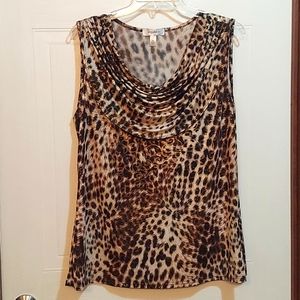 Dressbarn animal print blouse size xl